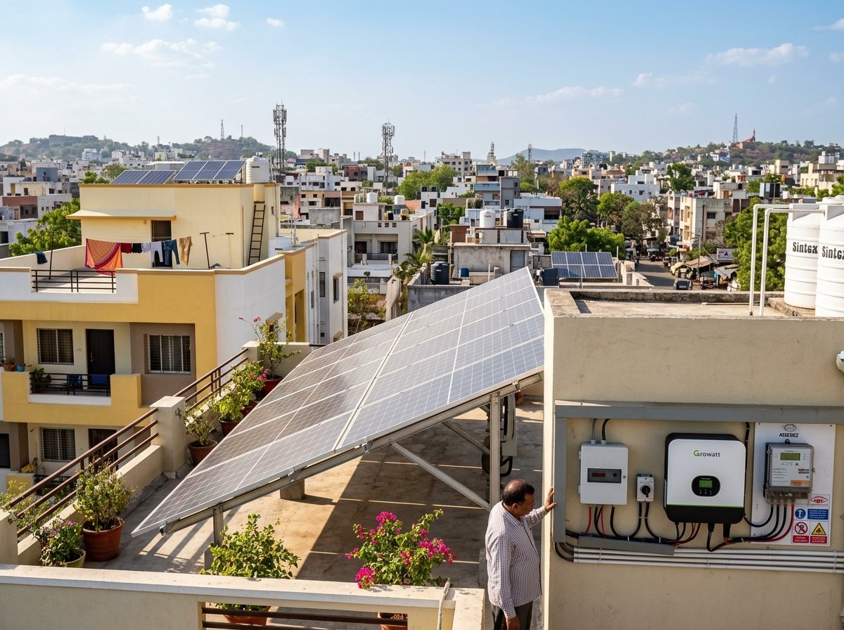 Bifacial N-Type TOPCon Solar Panels on Elevated GI Structure